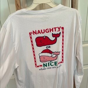 Vineyard Vines White Long Sleeve Tee Soft Cotton Crew Neck